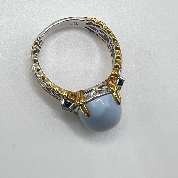 Michael Valitutti Blue Opal & London Blue Topaz Ring - Picture 3 of 4